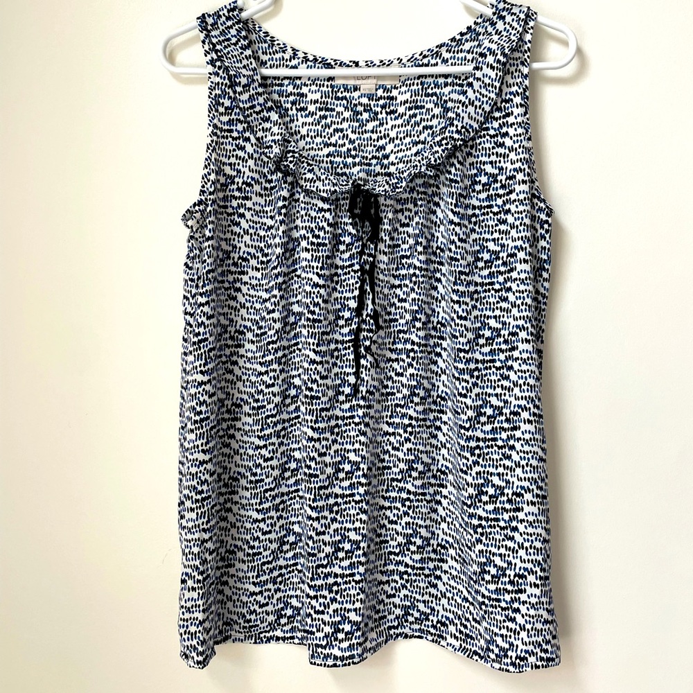 Black and navy dress tank top